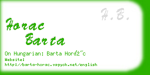 horac barta business card